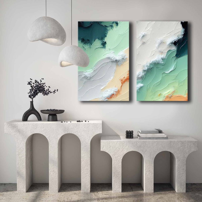 Wallity Set de 2 Cuadros Decorativos sobre Lienzo 45 x 70 cm